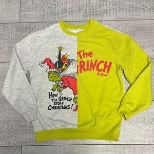 Dr. Seuss The Grinch Men's Sweater - Gray and Yellow